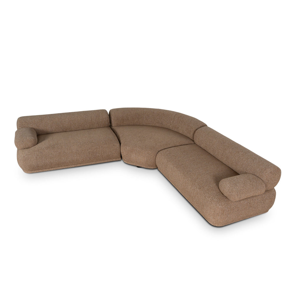 Modular Corner Sofa | Almond Brown | Myka Home - View 3