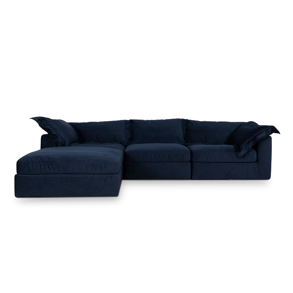3 Seater Chaise Sofa | Navy Blue | Myka Home - View 3