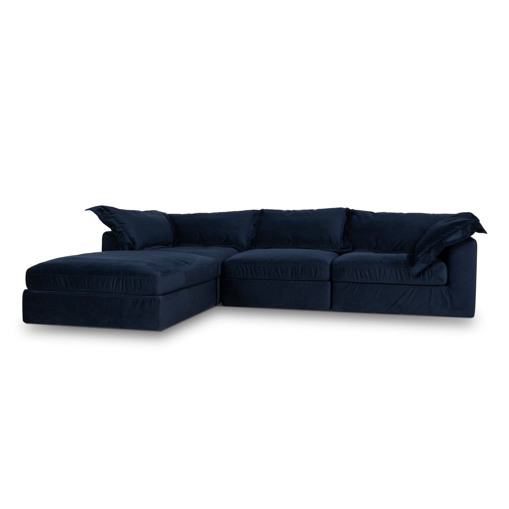 3 Seater Chaise Sofa | Navy Blue | Myka Home