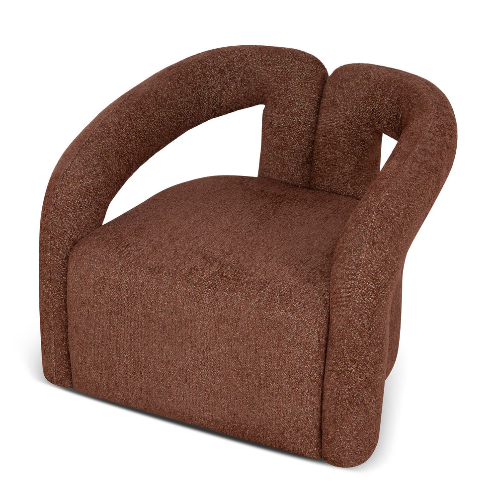 Fabric Armchair | Warm Brown | Myka Home - View 2