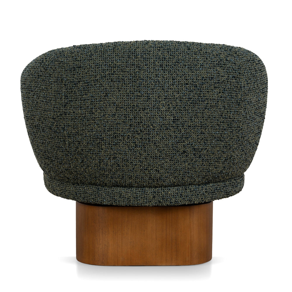 Fabric Swivel Armchair | Dusky Green | Myka Home - View 3