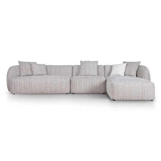 4 Seater Right Chaise Sofa | Plush Spec Brown | Myka Home