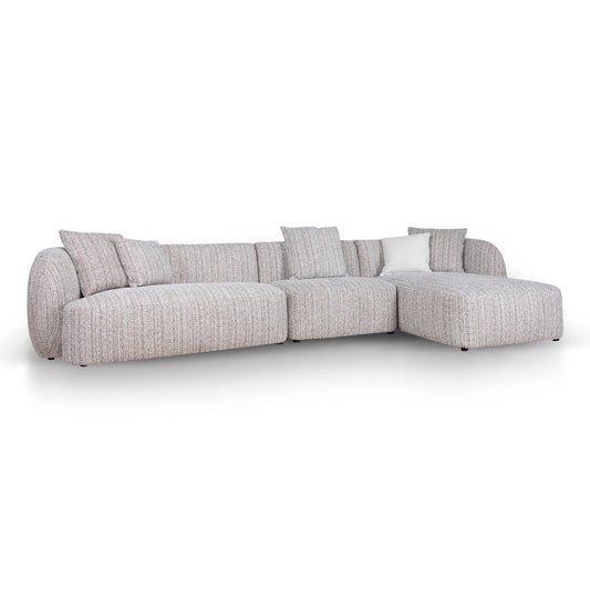 4 Seater Right Chaise Sofa | Plush Spec Brown | Myka Home