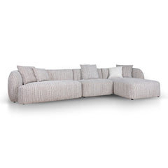 4 Seater Right Chaise Sofa | Plush Spec Brown | Myka Home