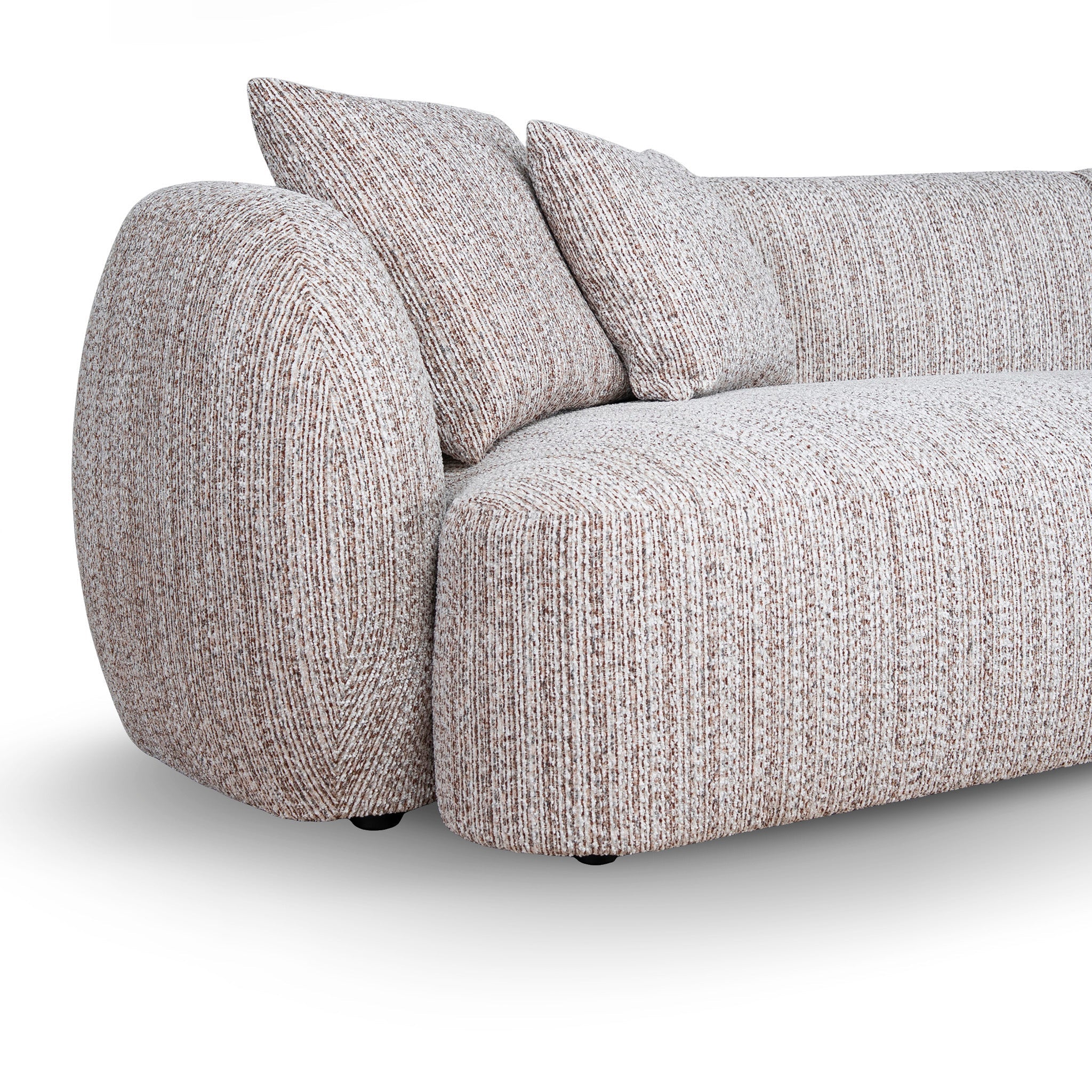 4 Seater Right Chaise Sofa | Plush Spec Brown | Myka Home