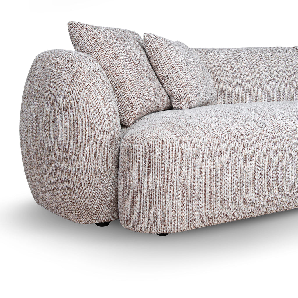 4 Seater Right Chaise Sofa | Plush Spec Brown | Myka Home
