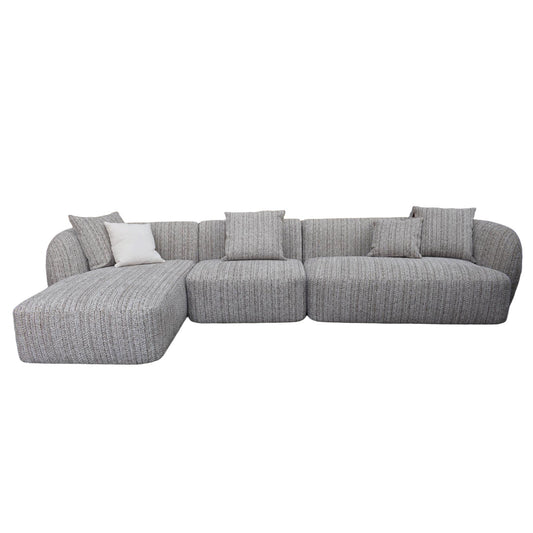 4 Seater Left Chaise Sofa | Plush Spec Brown | Myka Home