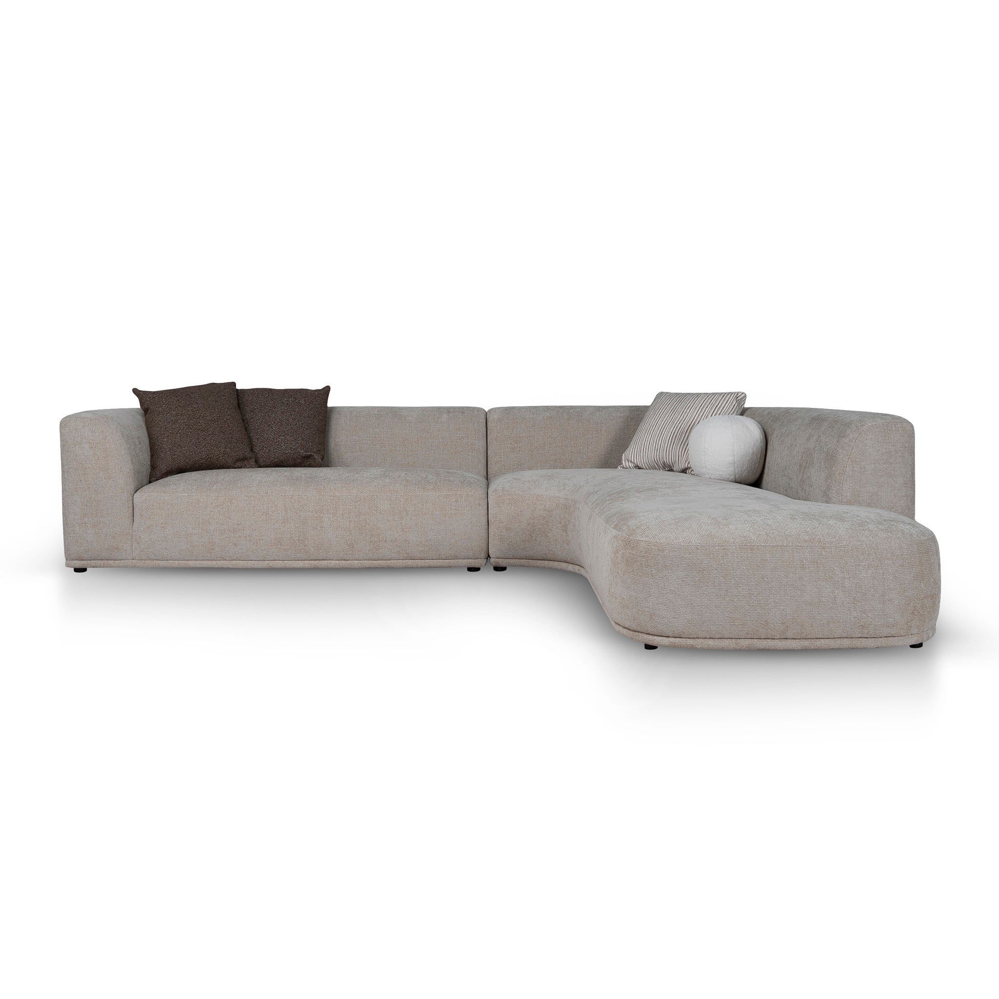4 Seater Right Chaise Sofa | Lila Beige | Myka Home