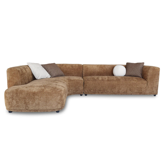 4 Seater Left Chaise Sofa | Lila Nutmeg | Myka Home