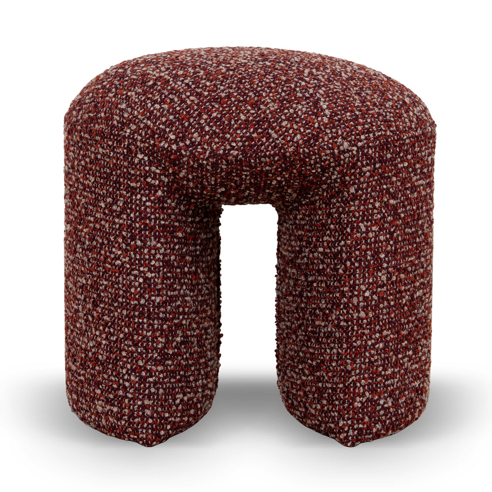 Round Ottoman | Autumn Red | Myka Home - View 2