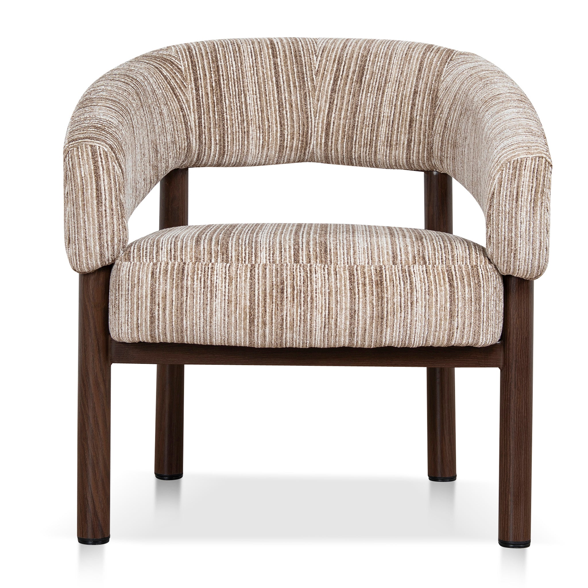 Walnut Armchair | Coconut Stripe | Myka Home
