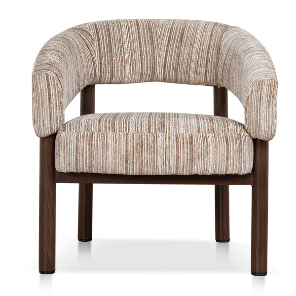 Walnut Armchair | Coconut Stripe | Myka Home