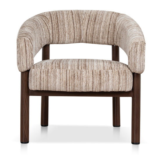 Walnut Armchair | Coconut Stripe | Myka Home