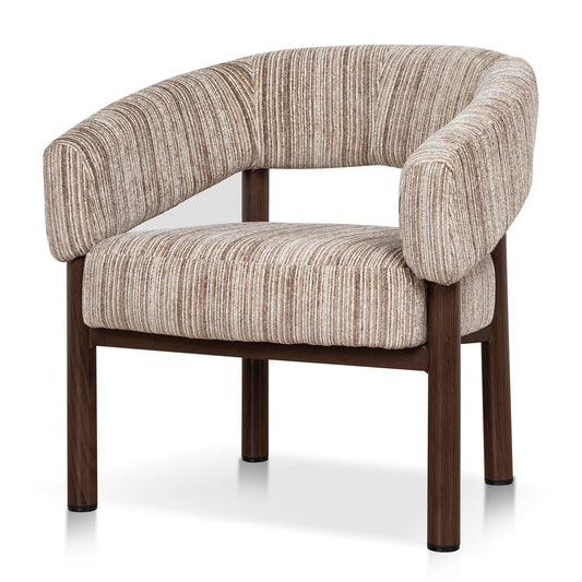 Walnut Armchair | Coconut Stripe | Myka Home