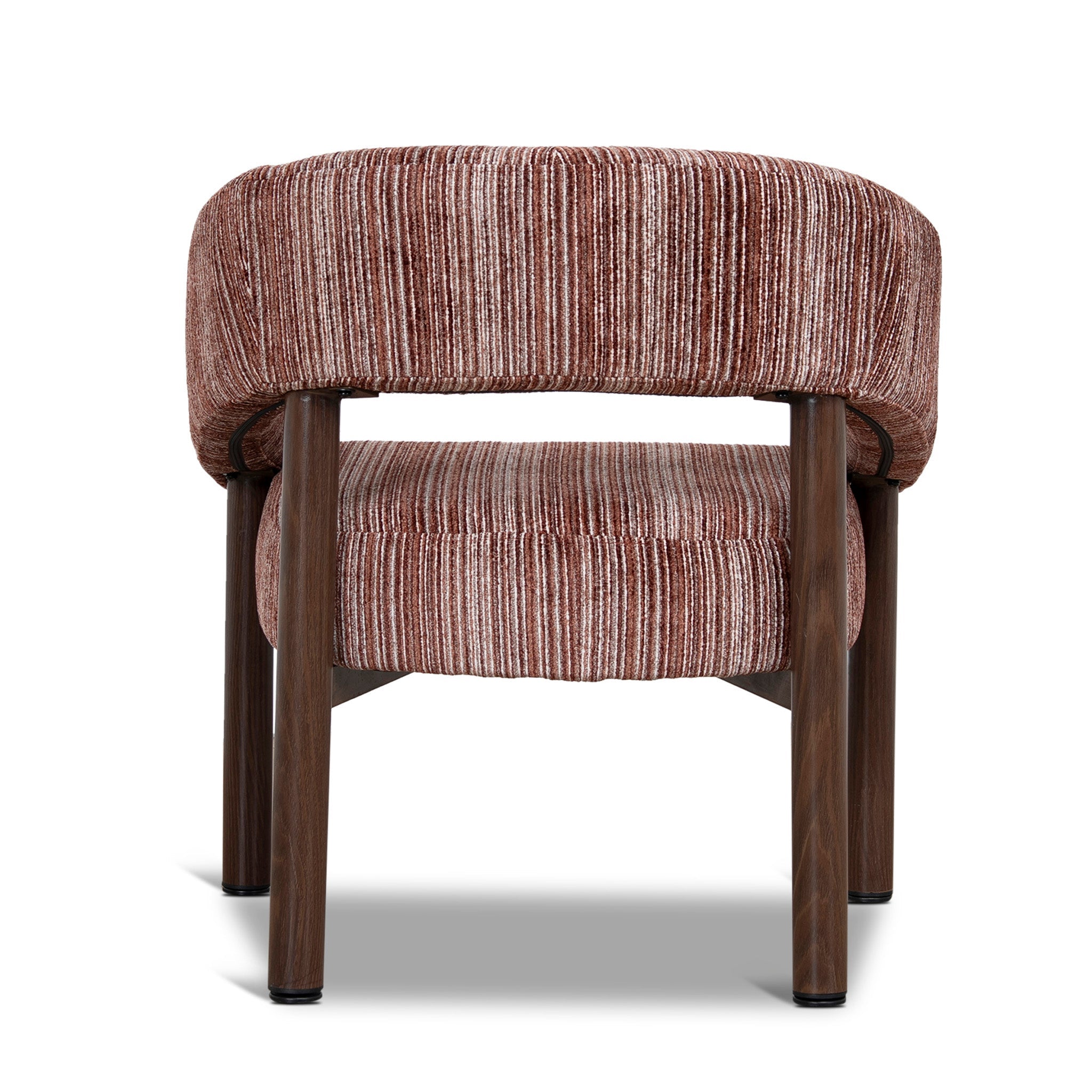 Walnut Armchair | Burgundy Stripe | Myka Home