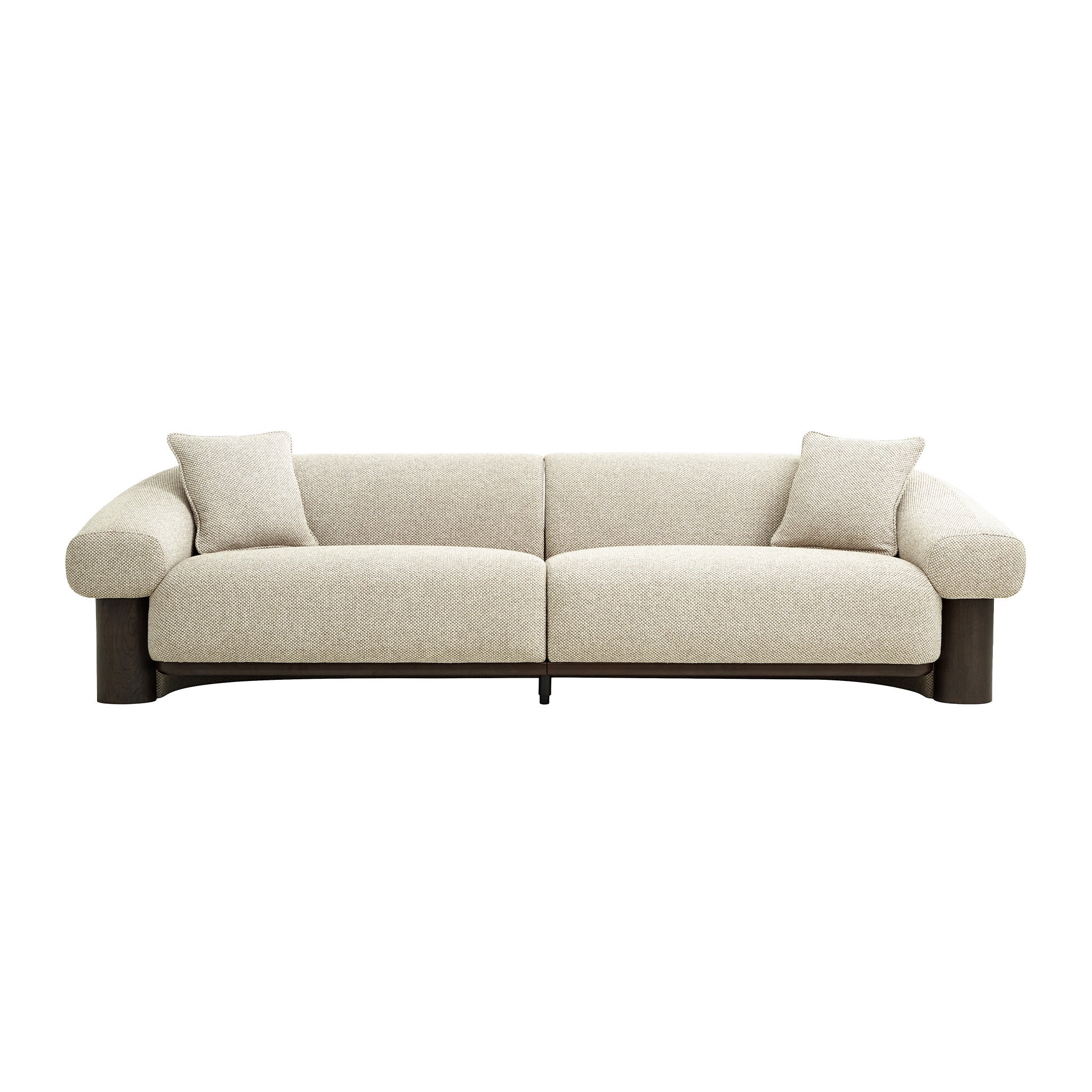 Dark Brown 3 Seater Sofa | Soft Beige | Myka Home