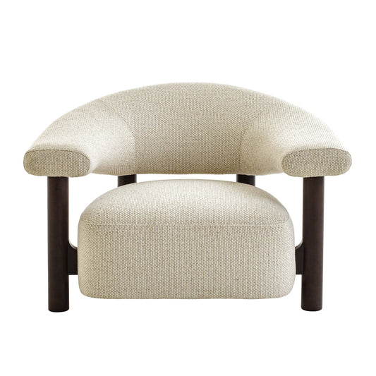 Dark Brown Armchair | Soft Beige | Myka Home