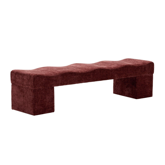 1.8M Ottoman Bench | Lila Burgundy | Myka Home