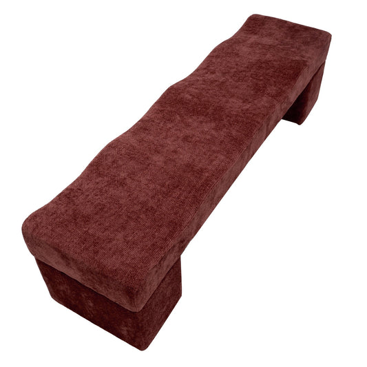 1.8M Ottoman Bench | Lila Burgundy | Myka Home