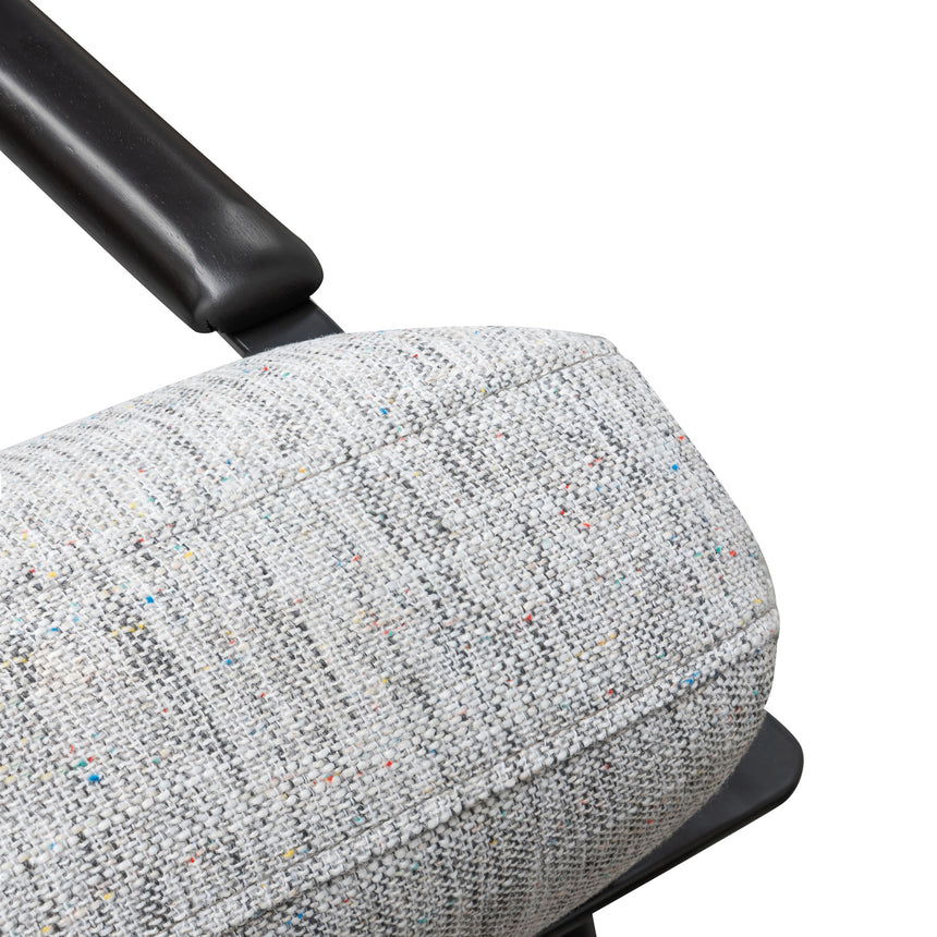 Fabric Armchair - Light Spec Grey - Black Legs - View 11