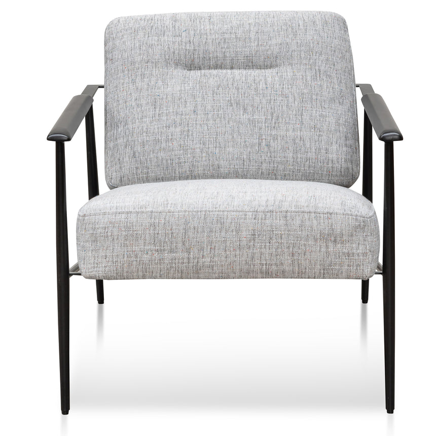 Fabric Armchair - Light Spec Grey - Black Legs - View 2