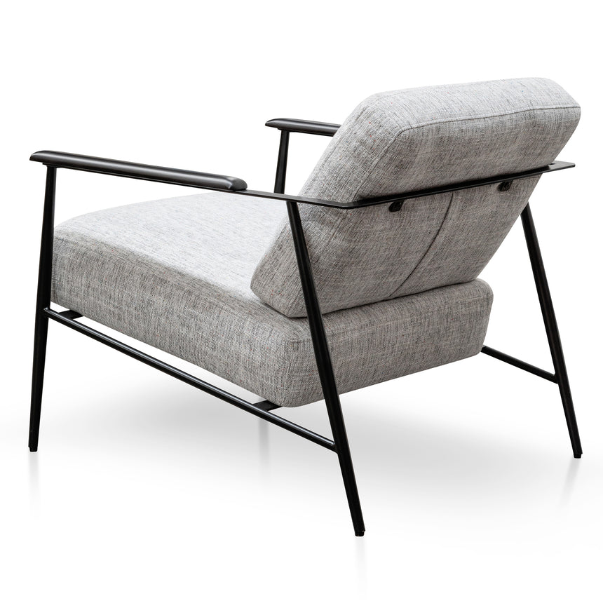 Fabric Armchair - Light Spec Grey - Black Legs - View 4