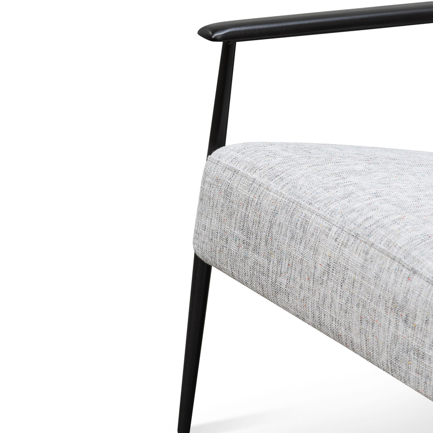 Fabric Armchair - Light Spec Grey - Black Legs - View 7