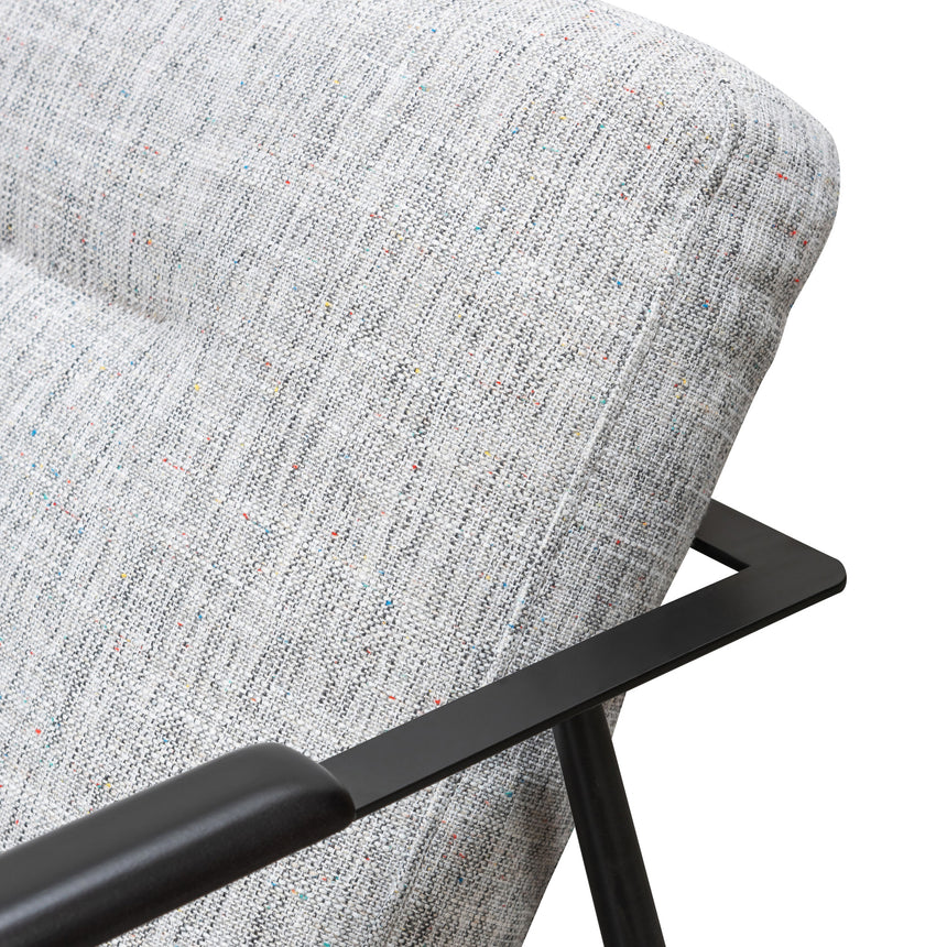 Fabric Armchair - Light Spec Grey - Black Legs - View 6