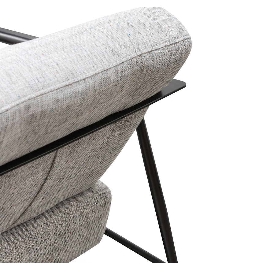 Fabric Armchair - Light Spec Grey - Black Legs - View 8