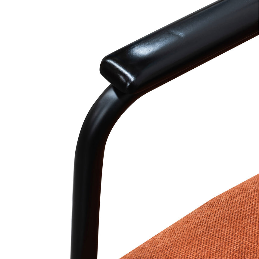 Fabric Armchair -  Burnt Orange - Black Legs - View 9