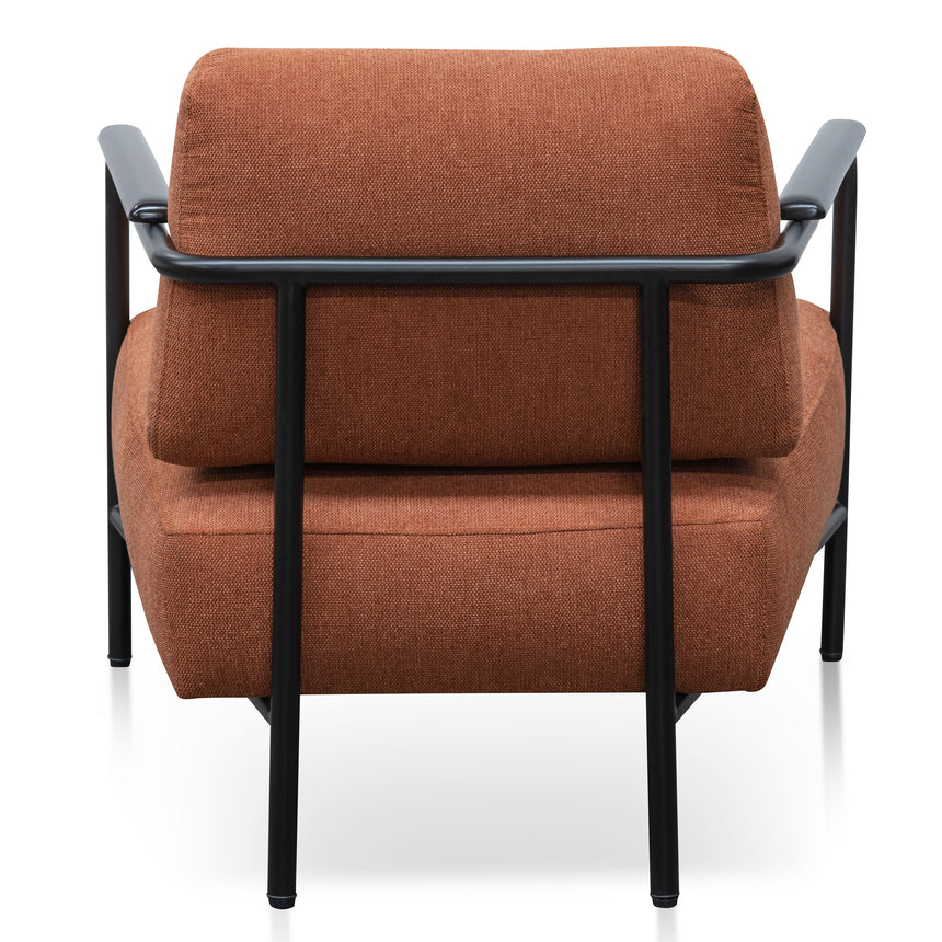Fabric Armchair -  Burnt Orange - Black Legs - View 5