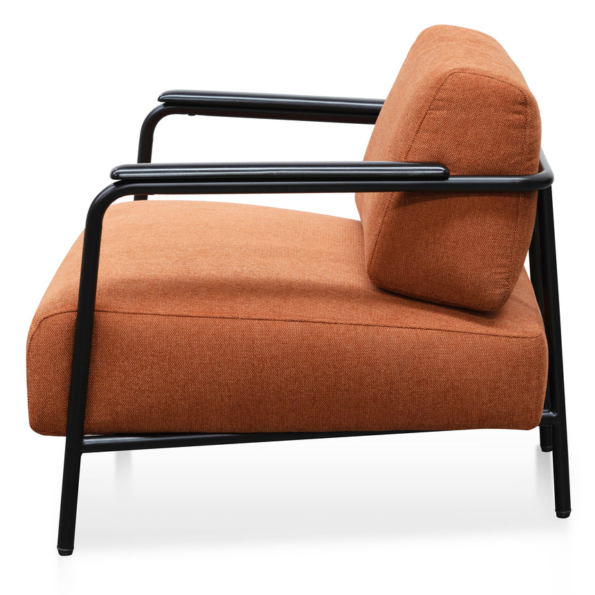 Fabric Armchair -  Burnt Orange - Black Legs - View 3