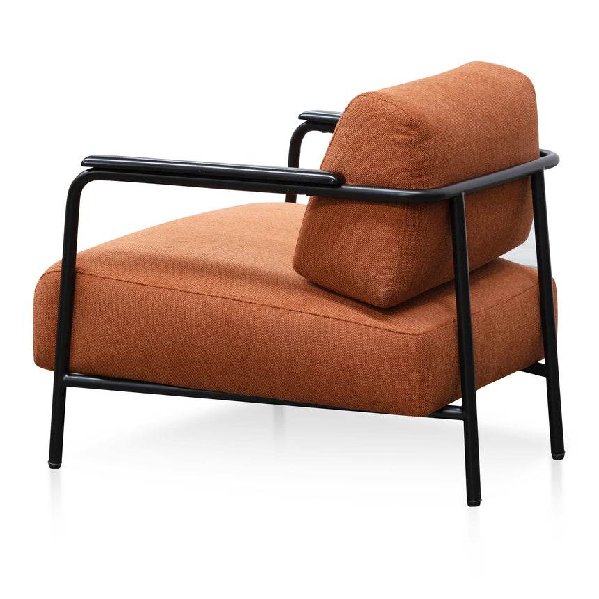 Fabric Armchair -  Burnt Orange - Black Legs - View 4