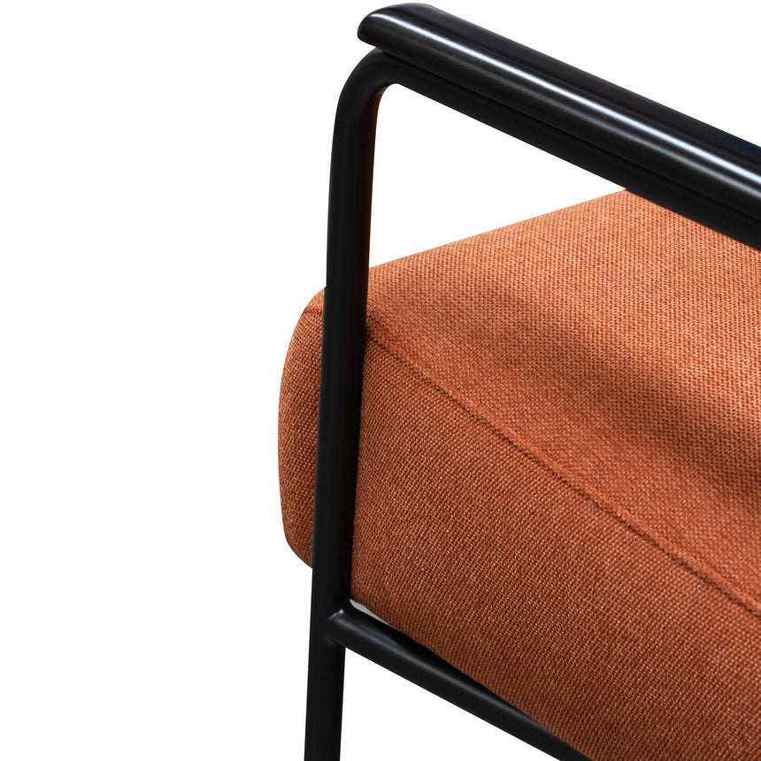Fabric Armchair -  Burnt Orange - Black Legs - View 7