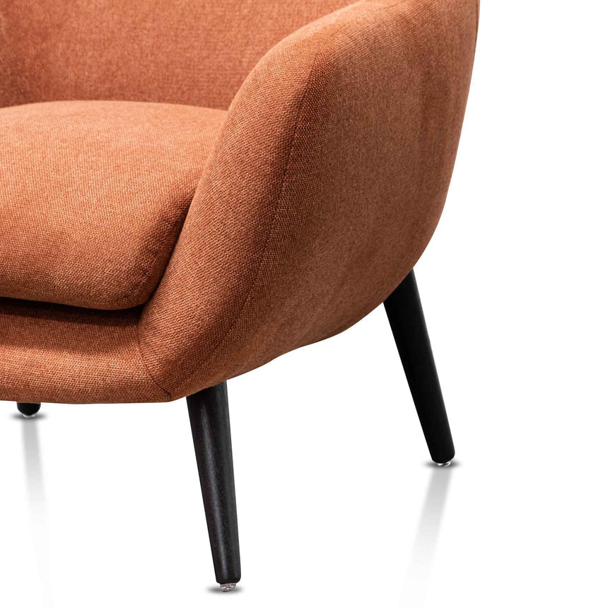 Fabric Armchair - Burnt Orange with Black Legs - View 5
