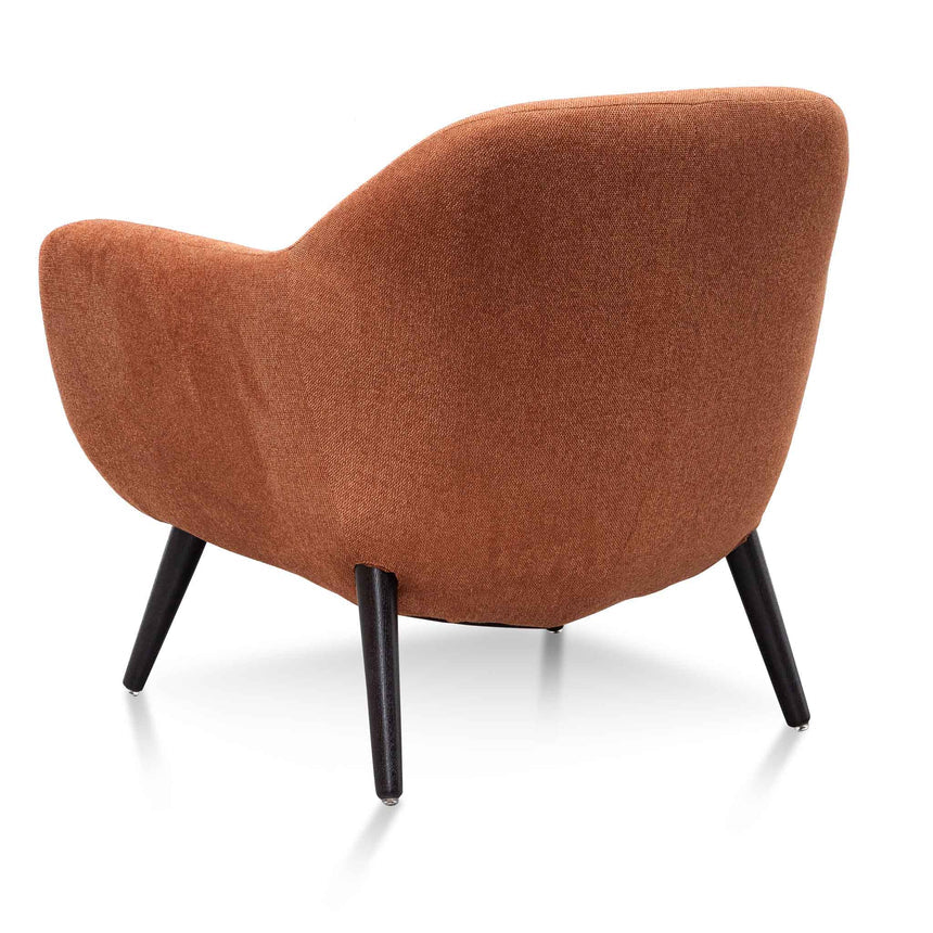 Fabric Armchair - Burnt Orange with Black Legs - View 7