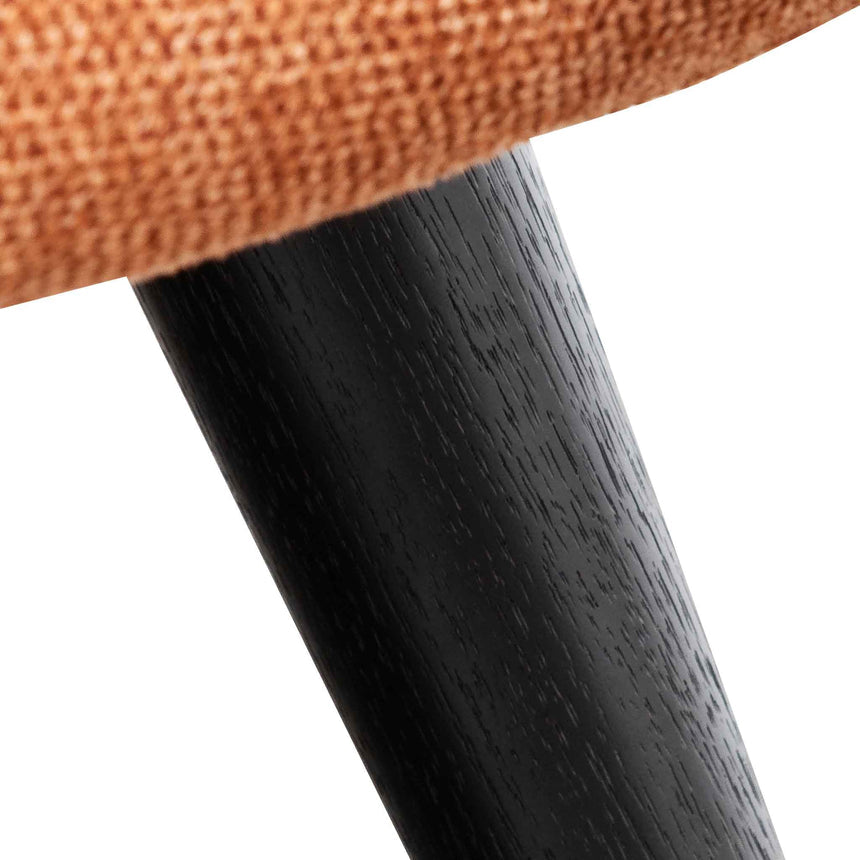 Fabric Armchair - Burnt Orange with Black Legs - View 8