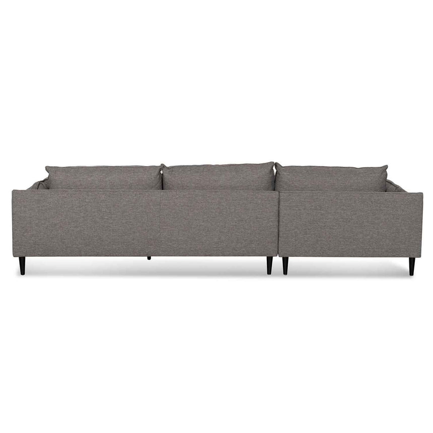 4 Seater Left Chaise Fabric Sofa - Graphite Grey - View 4