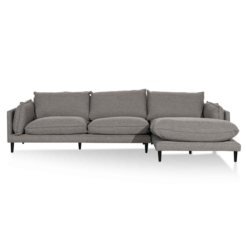 4 Seater Right Chaise Fabric Sofa - Graphite Grey - View 3