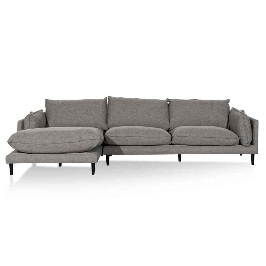 4 Seater Left Chaise Fabric Sofa - Graphite Grey - View 2