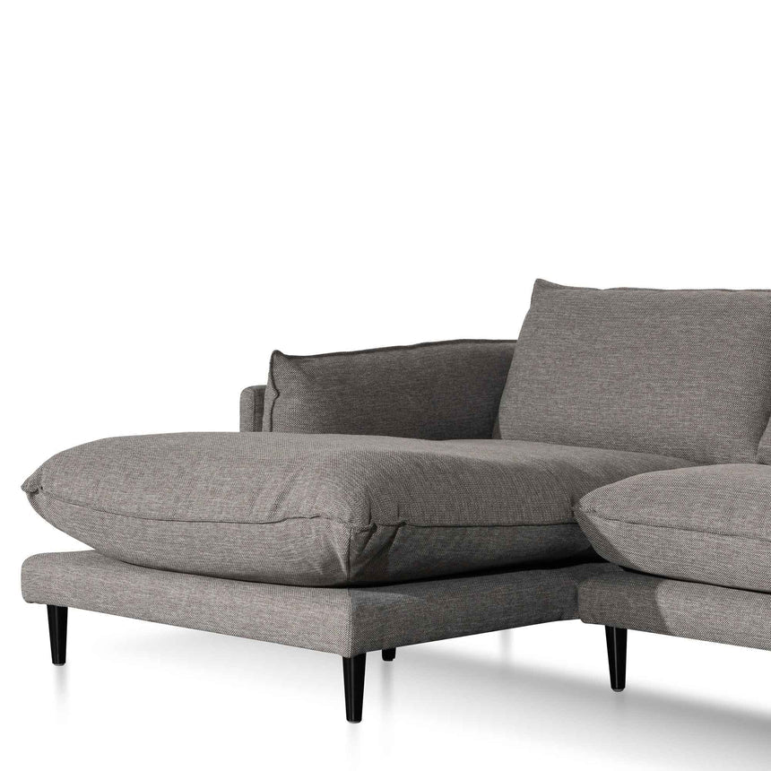4 Seater Left Chaise Fabric Sofa - Graphite Grey - View 5