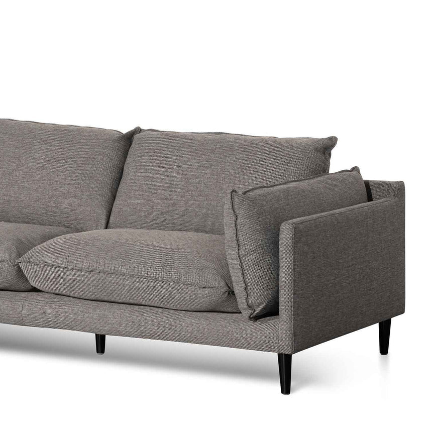 4 Seater Left Chaise Fabric Sofa - Graphite Grey - View 6
