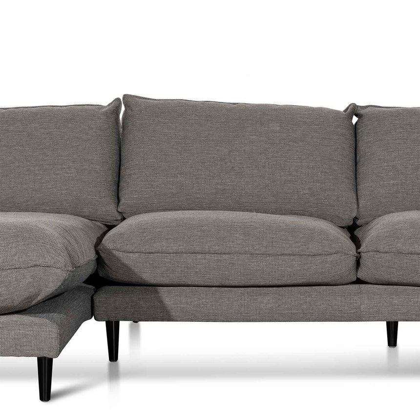 4 Seater Left Chaise Fabric Sofa - Graphite Grey - View 8