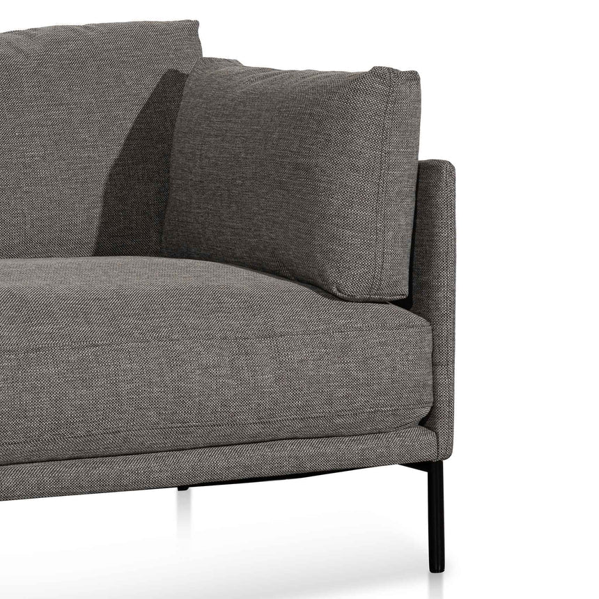 4 Seater Left Chaise Fabric Sofa - Graphite Grey - View 7