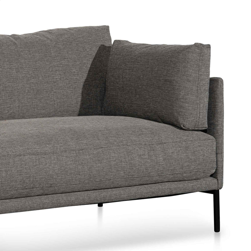 4 Seater Left Chaise Fabric Sofa - Graphite Grey - View 9