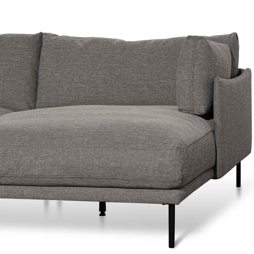 4 Seater Right Chaise Fabric Sofa - Graphite Grey - View 4