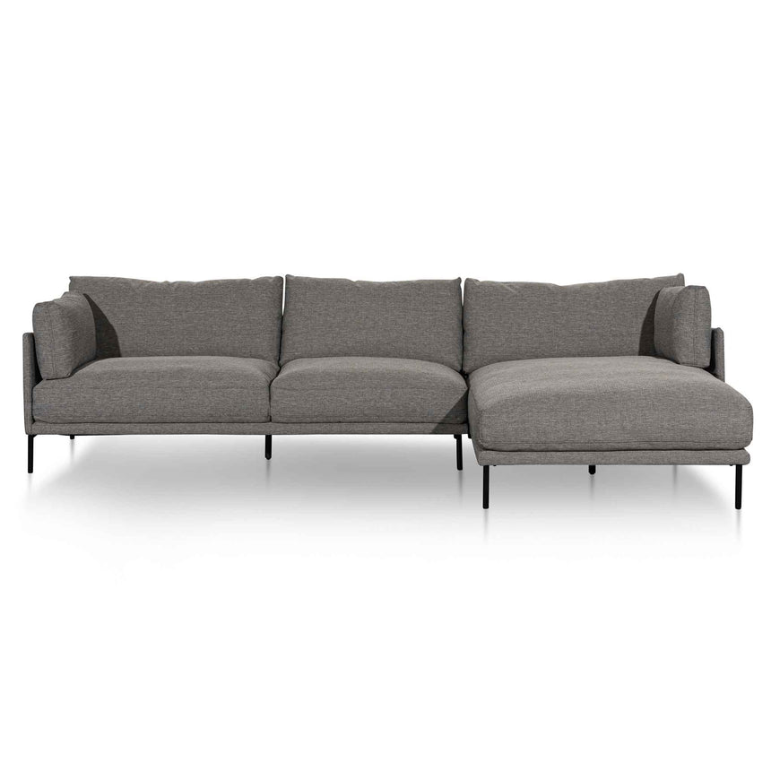 4 Seater Right Chaise Fabric Sofa - Graphite Grey - View 9
