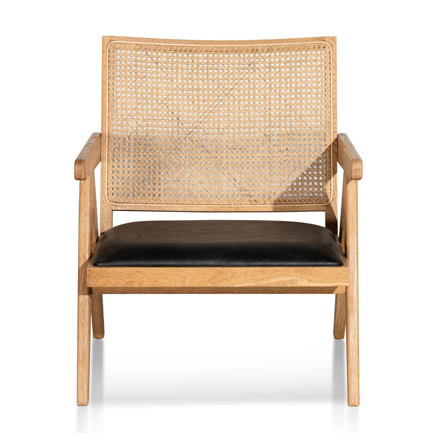 Rattan Armchair - Distress Natural and Black Seat - View 2