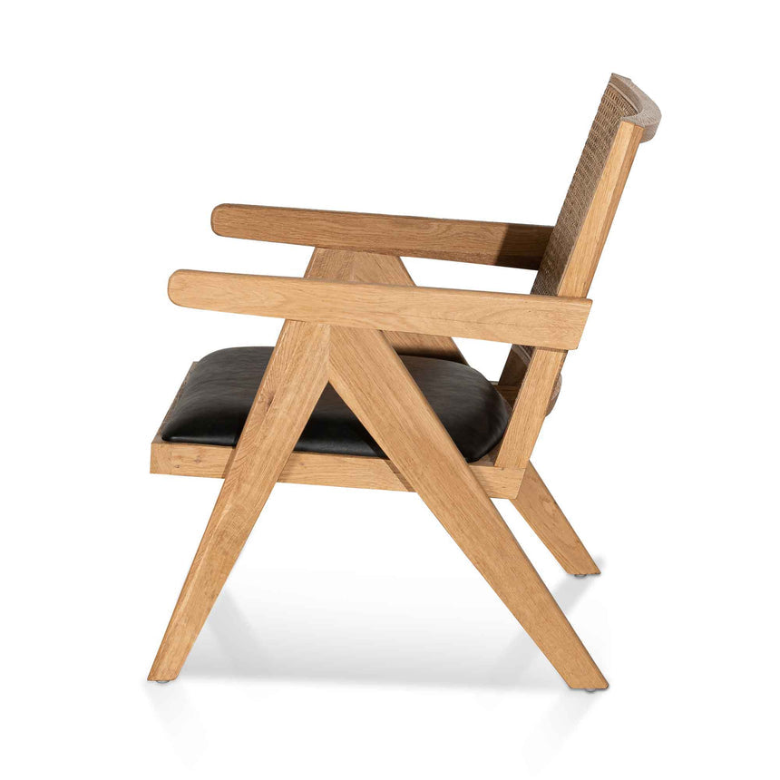 Rattan Armchair - Distress Natural and Black Seat - View 3