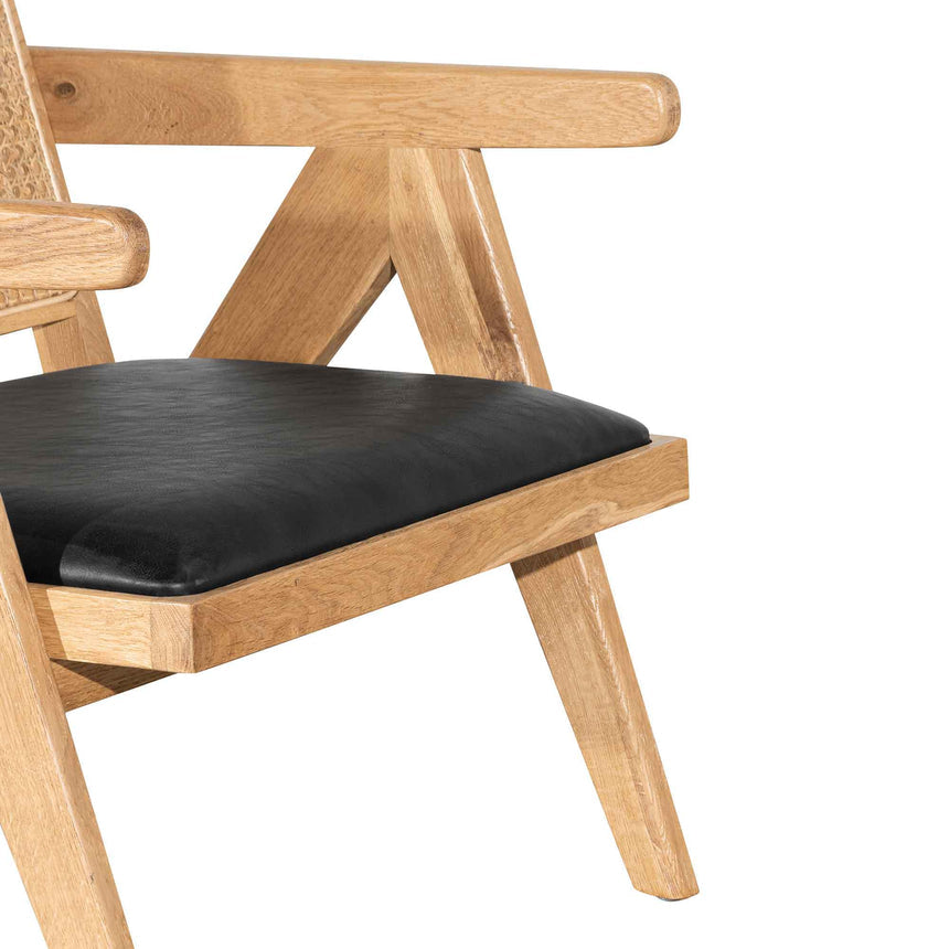 Rattan Armchair - Distress Natural and Black Seat - View 6